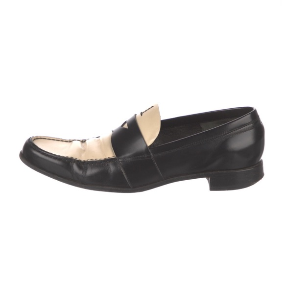 Prada Two Toned Leather Loafers - Picture 1 of 3